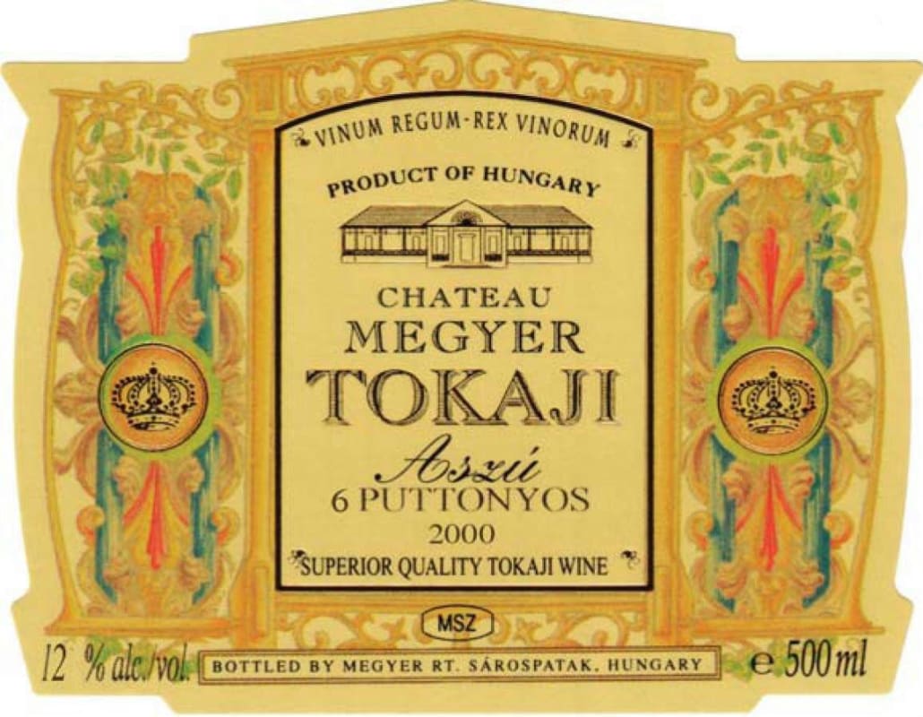 Ch. Megyer Tokaji Aszu 6 Puttonyos 2000 Front Label