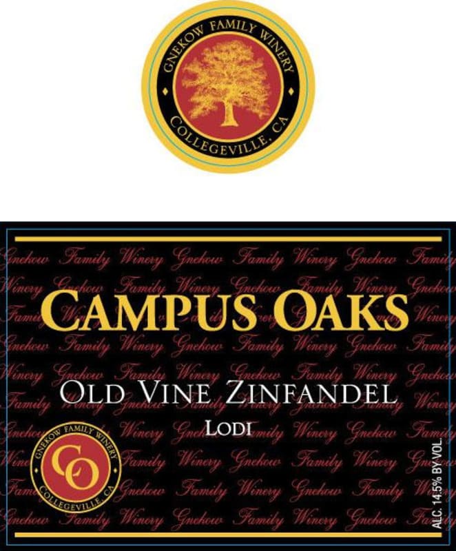 Gnekow Family Winery Campus Oaks Old Vine Zinfandel 2008 Front Label