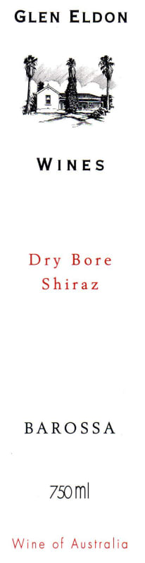 Glen Eldon Dry Bore Shiraz 2003 Front Label