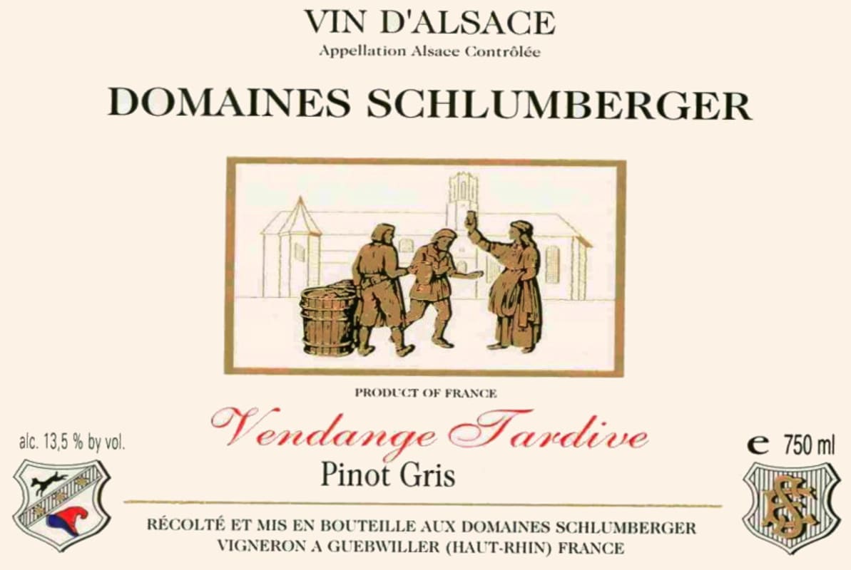 Domaines Schlumberger Vendage Tardive Pinot Gris 2010 Front Label