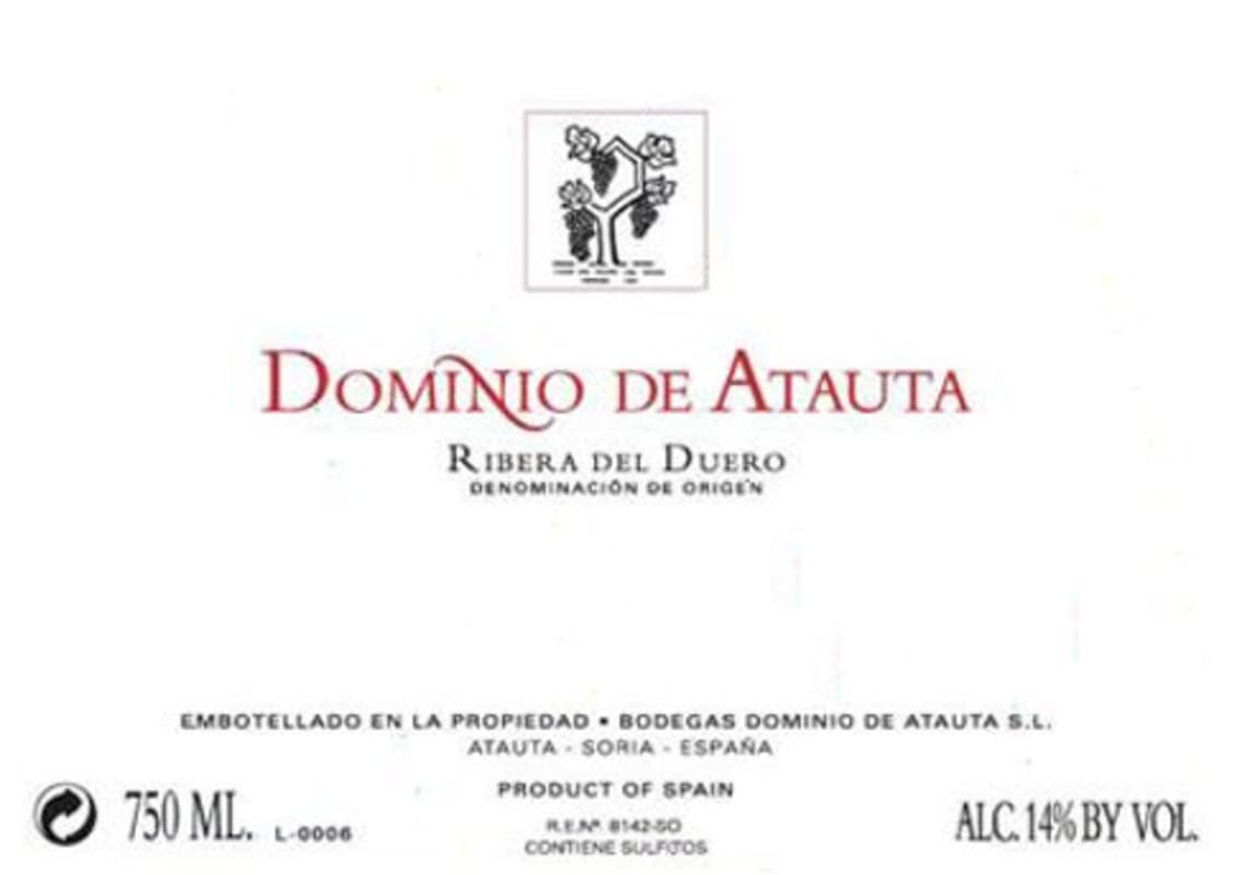 Dominio de Atauta Ribera Del Duero Rouge 2010 Front Label