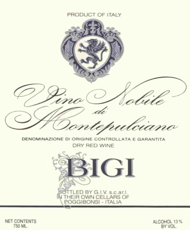 Bigi Vino Nobile di Montepulciano 2009 Front Label