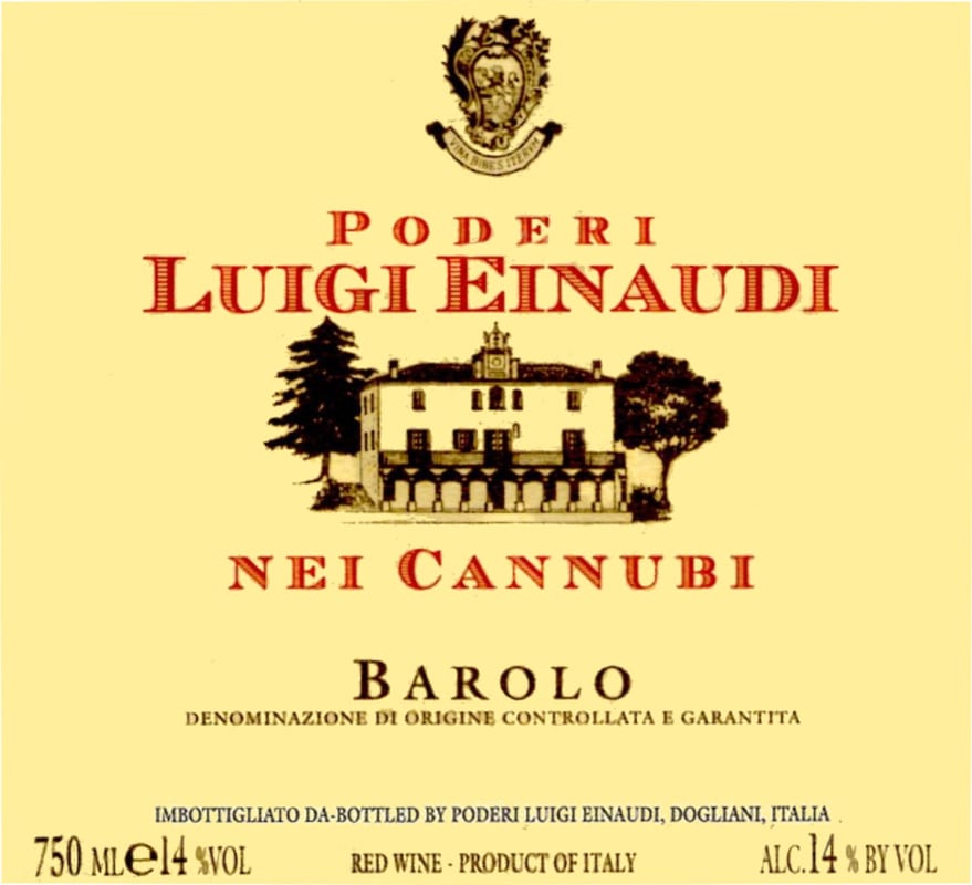 Luigi Einaudi Barolo Nei Cannubi 2009 Front Label