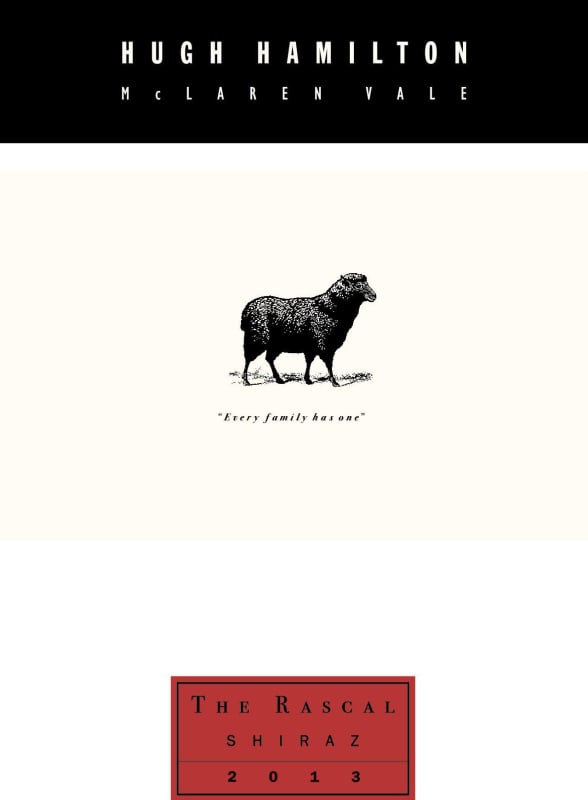 Hugh Hamilton The Rascal Shiraz 2013 Front Label