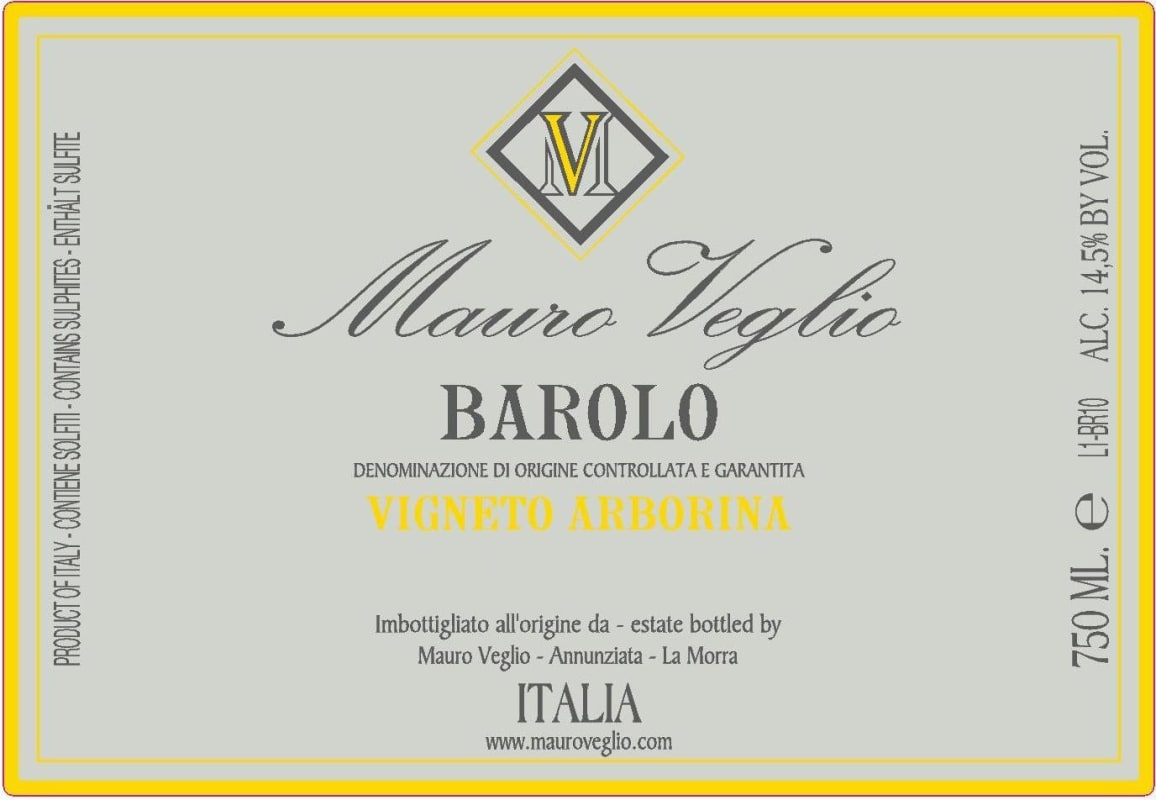 Mauro Veglio Barolo Arborina 2009 Front Label