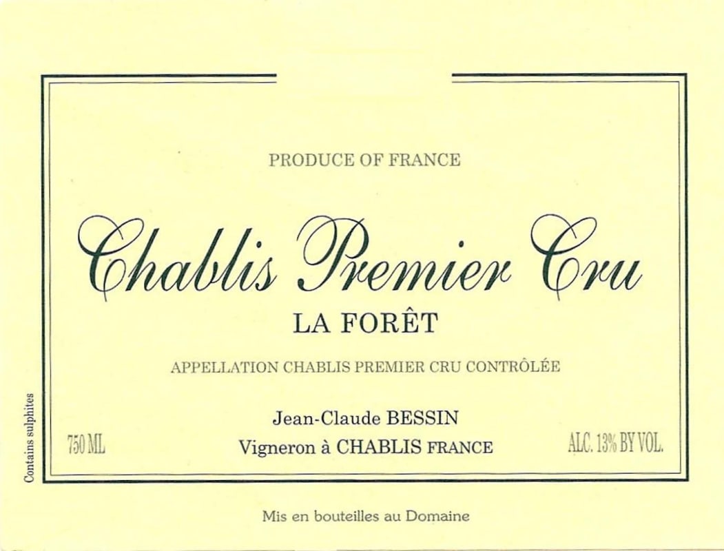 Jean-Claude Bessin La Foret Chablis Premier Cru 2014 Front Label