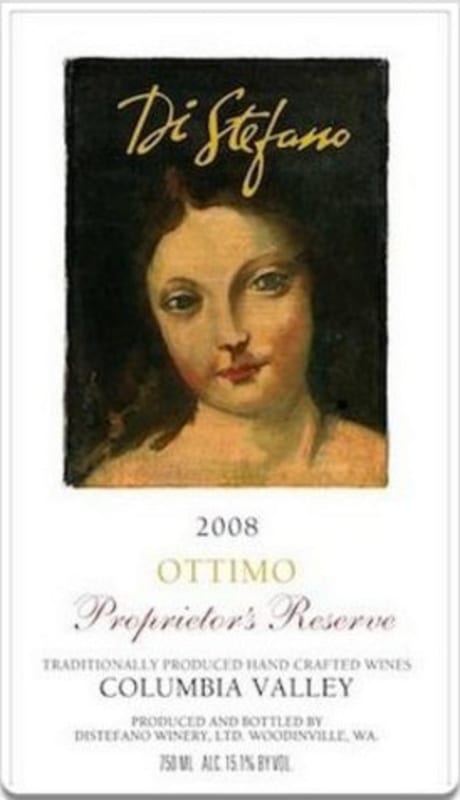 DiStefano Winery Ottimo Proprietors Reserve 2008 Front Label