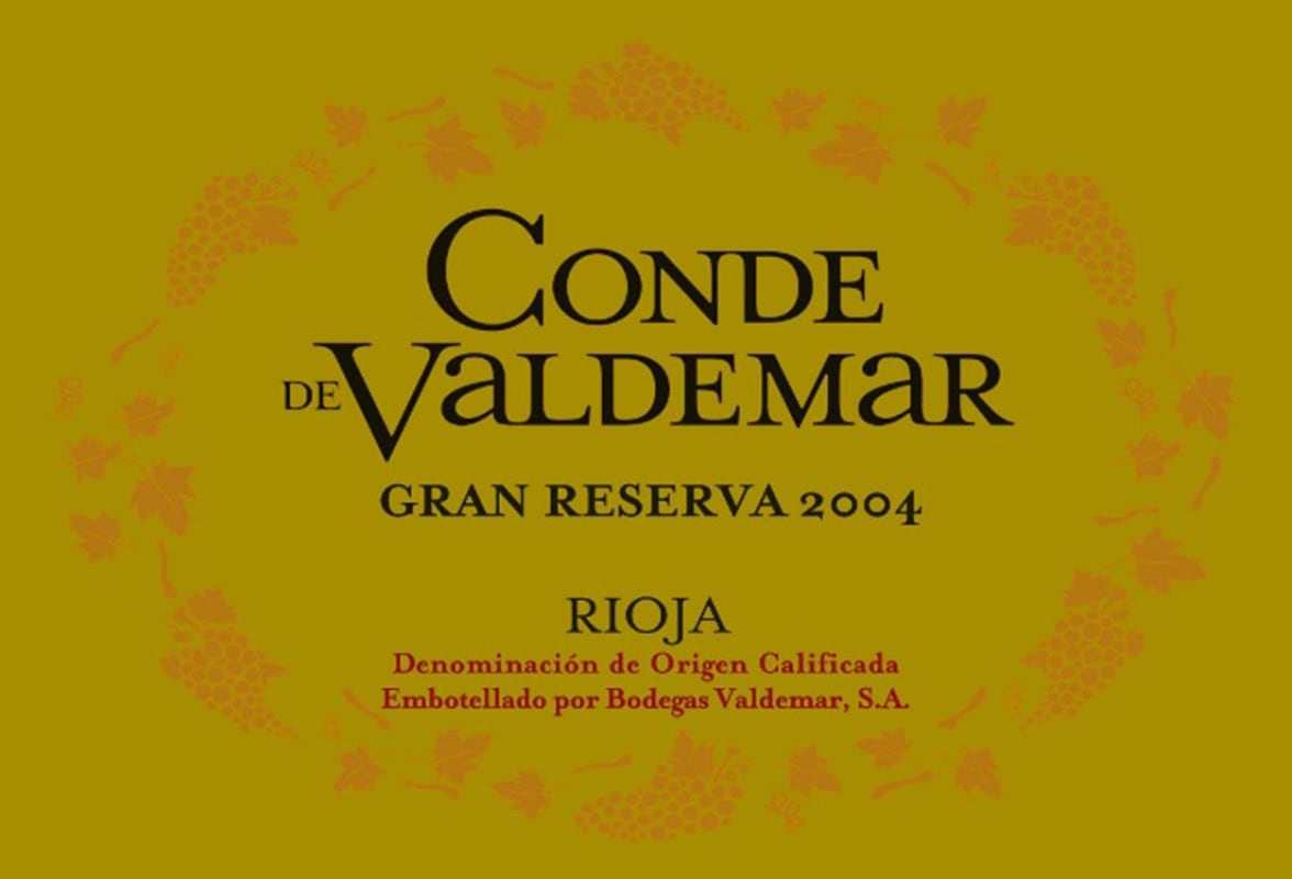 Bodegas Valdemar Conde de Valdemar Gran Reserva 2004 Front Label