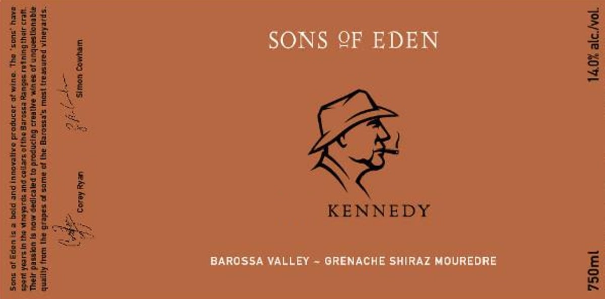 Sons of Eden Kennedy Grenache Shiraz Mourvedre 2012 Front Label