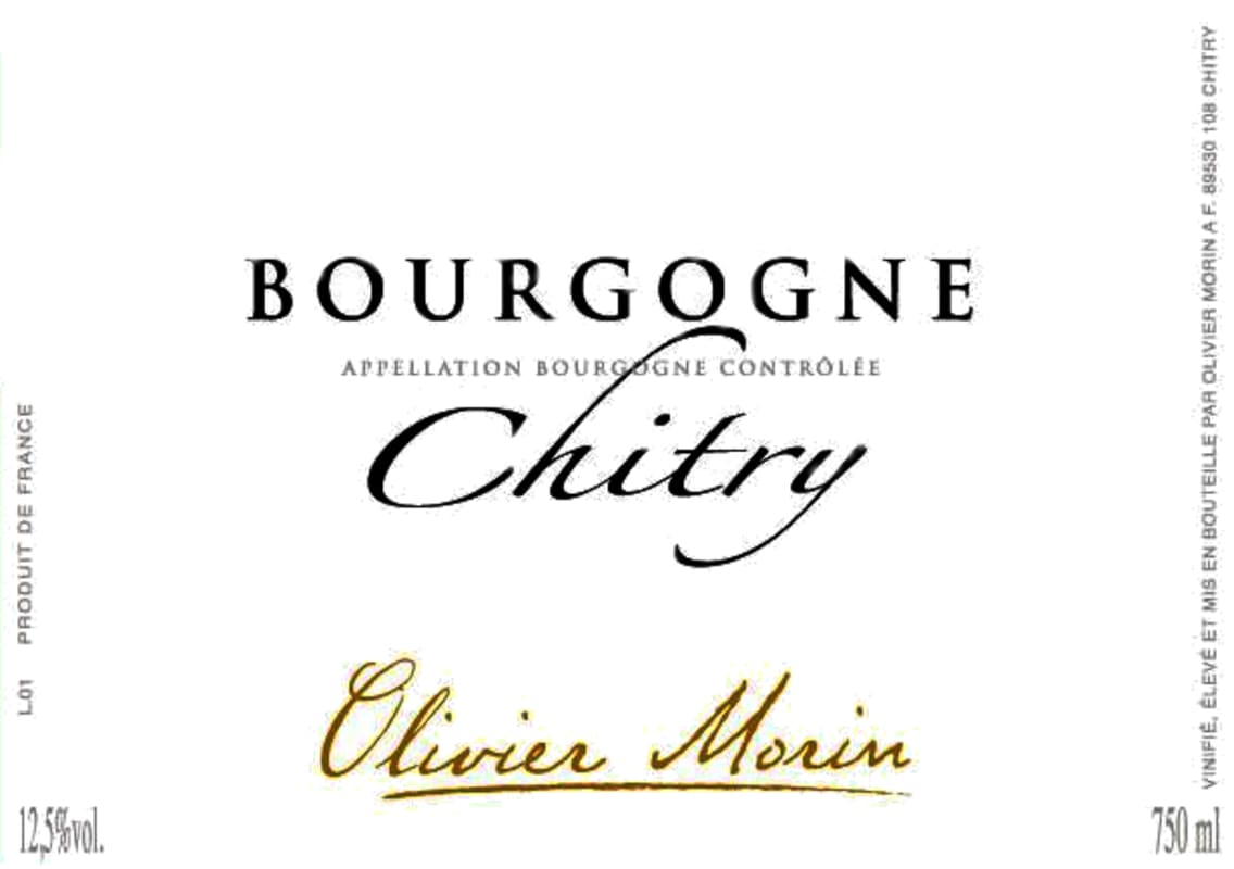 Domaine Olivier Morin Bourgogne Chitry Blanc 2015 Front Label