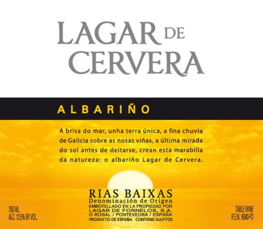 Lagar de Fornelos Lagar de Cervera Albarino 2012 Front Label