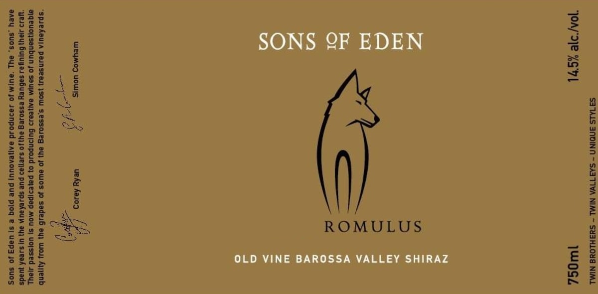 Sons of Eden Romulus Shiraz 2013 Front Label
