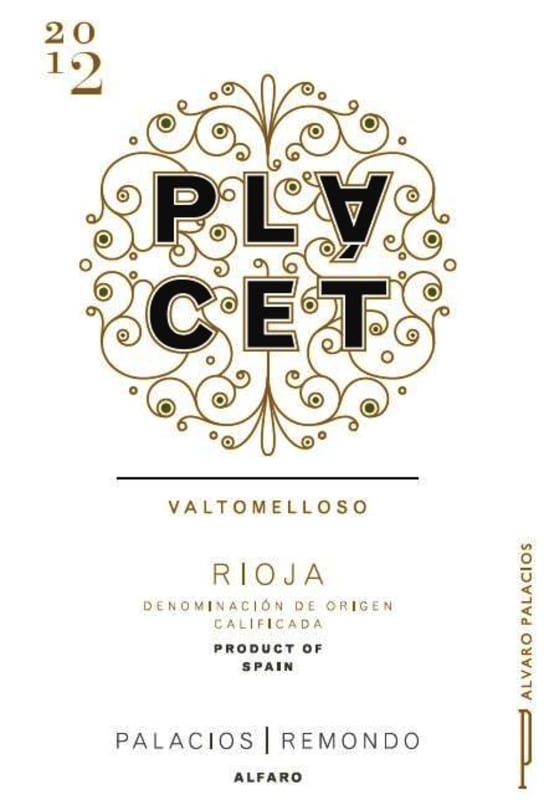 Palacios Remondo Placet De Valtomelloso 2012 Front Label