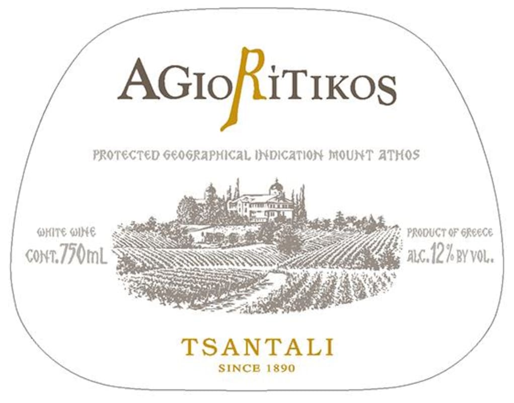 Tsantali Agioritikos White 2014 Front Label