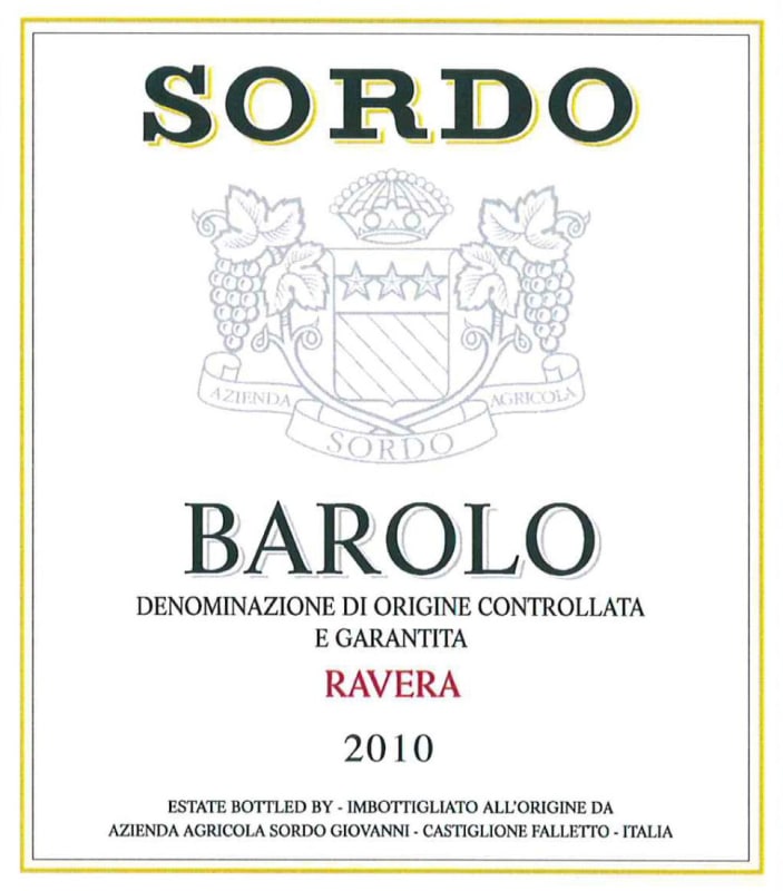 Weingut Ehrhart Barolo Ravera 2010 Front Label