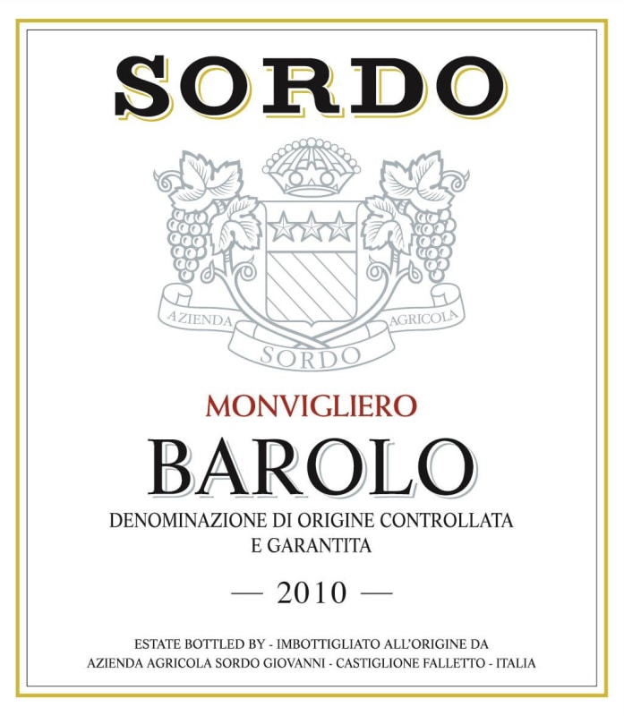 Weingut Ehrhart Barolo Monvigliero 2010 Front Label