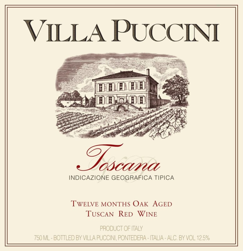 Villa Puccini Red 2009 Front Label