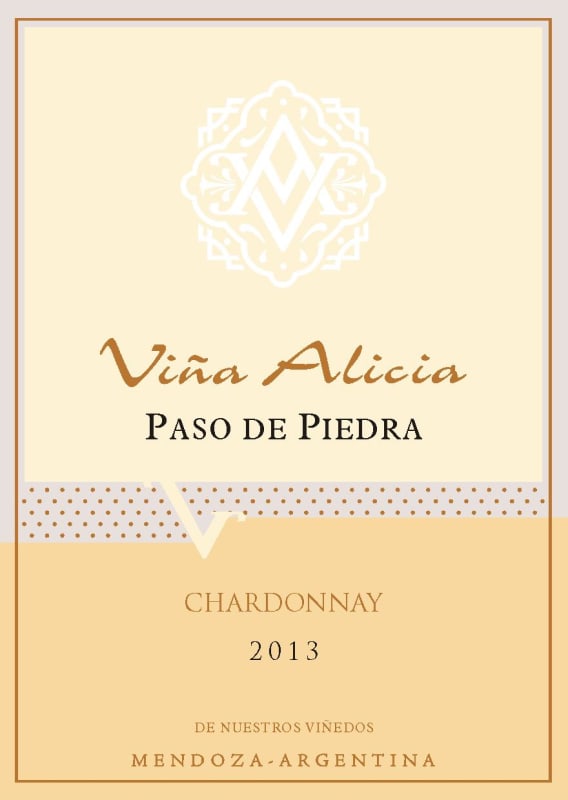 Vina Alicia Paso de Piedra Chardonnay 2013 Front Label