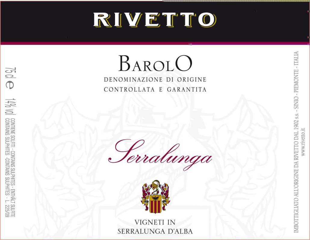 Rivetto Barolo Serralunga 2007 Front Label