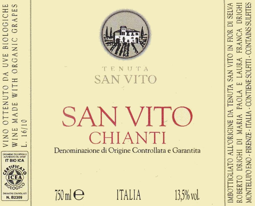 San Vito Chianti 2011 Front Label