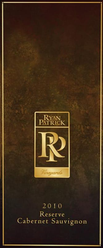 Ryan Patrick Reserve Cabernet Sauvignon 2010 Front Label