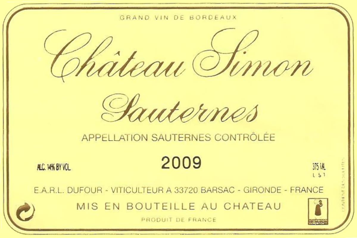 Chateau Simon 2009 Front Label