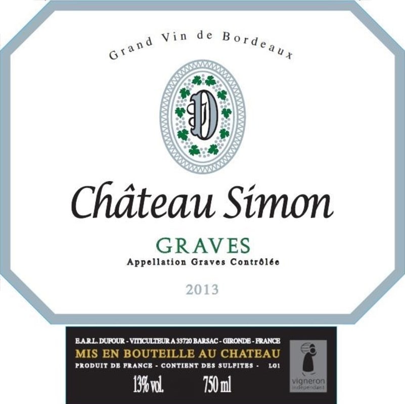 Chateau Simon 2013 Front Label