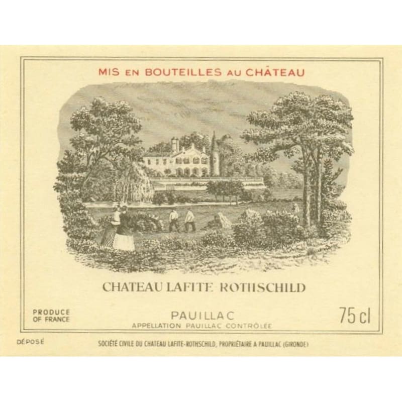 Chateau Lafite Rothschild (torn label) 1975 Front Label