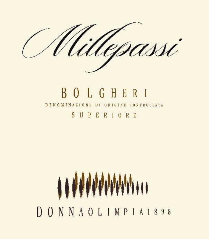 Donna Olimpia 1898 Bolgheri Millepassi Superiore 2009 Front Label