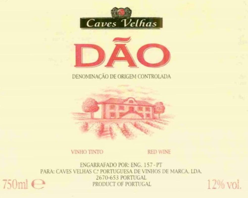 Caves Velhas Dao Tinto 2012 Front Label