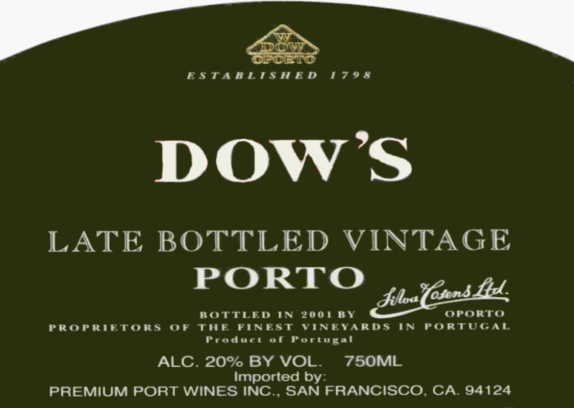 Dow's Late Bottled Vintage 2005 Front Label