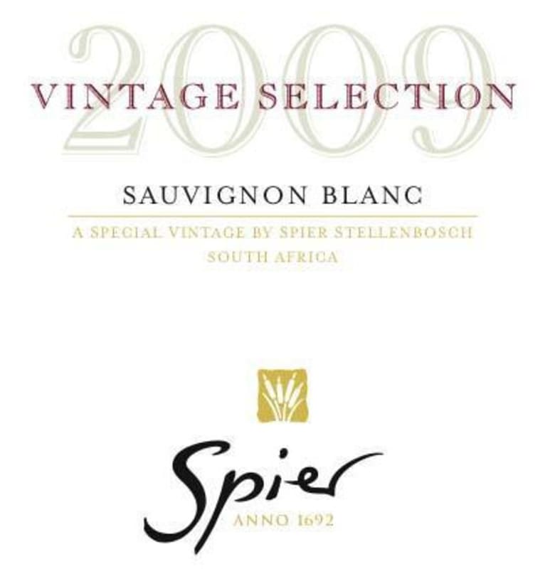 Spier Vintage Selection Sauvignon Blanc 2009 Front Label