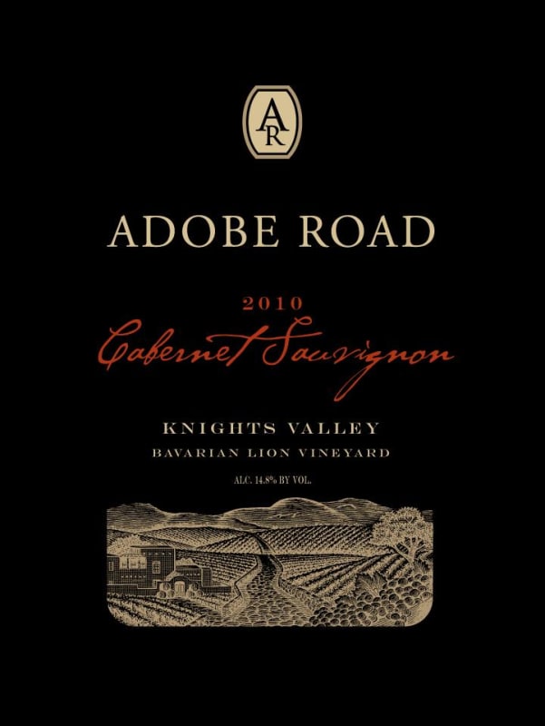 Adobe Road Bavarian Lion Vineyard Cabernet Sauvignon 2010 Front Label