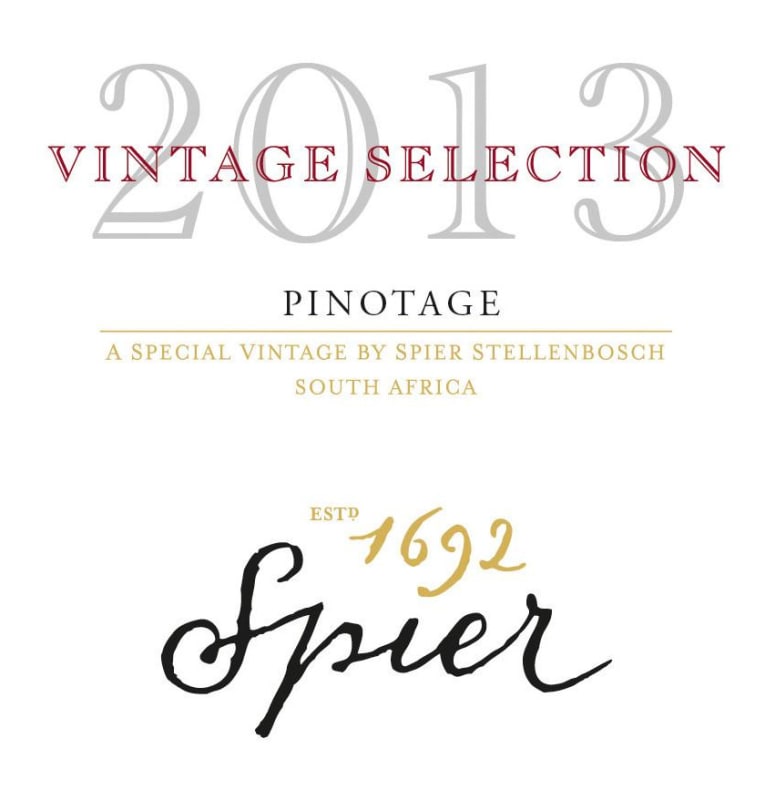 Spier Vintage Selection Pinotage 2013 Front Label