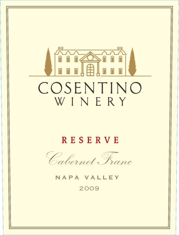 Cosentino Reserve Cabernet Franc 2009 Front Label