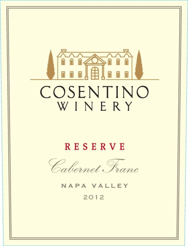 Cosentino Reserve Cabernet Franc 2012 Front Label