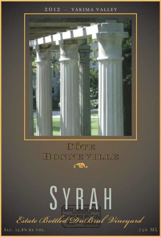 Cote Bonneville DuBrul Vineyard Syrah 2012 Front Label