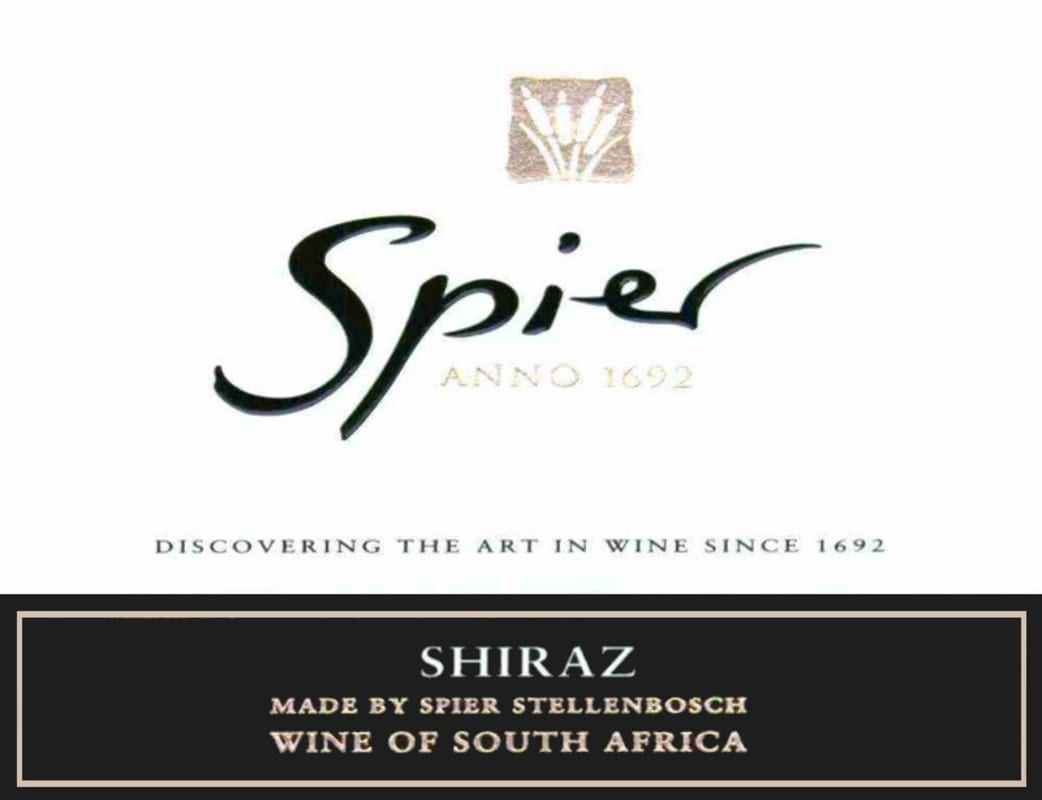 Spier Signature Shiraz 2012 Front Label