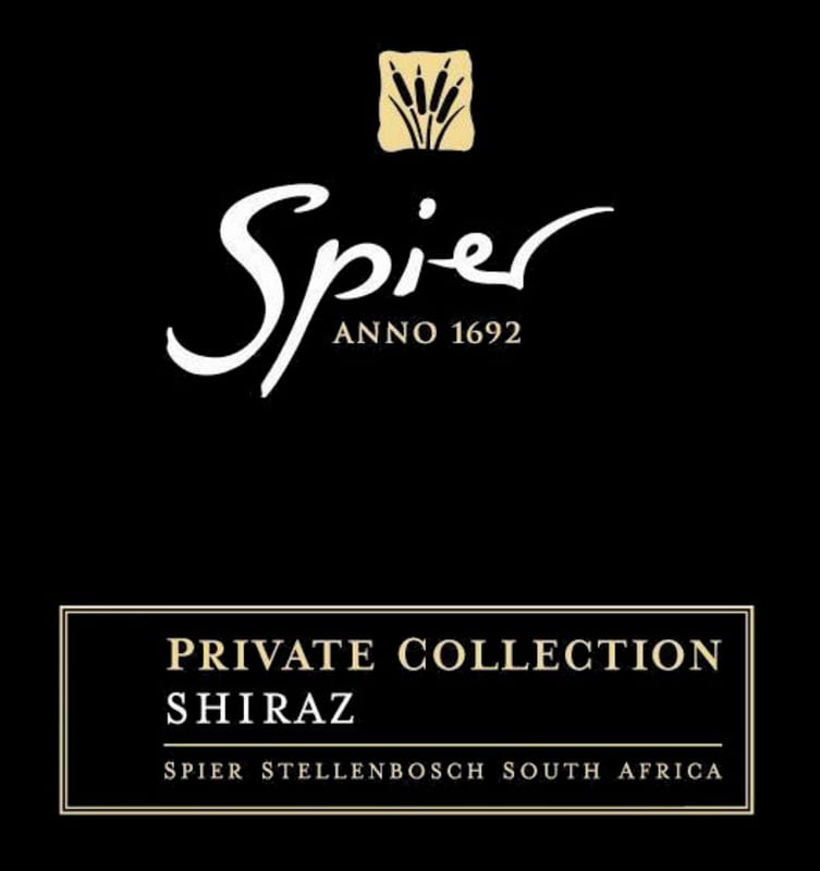 Spier Private Collection Shiraz 2009 Front Label