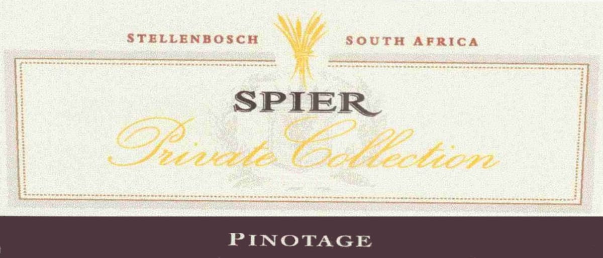 Spier Private Collection Pinotage 2004 Front Label