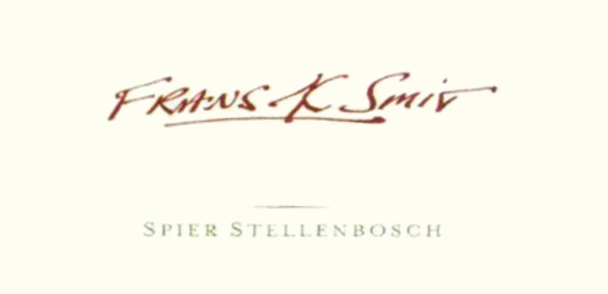 Spier Frans K Smit 2009 Front Label