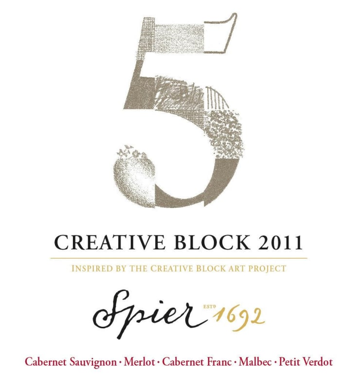 Spier Creative Block 5 2011 Front Label