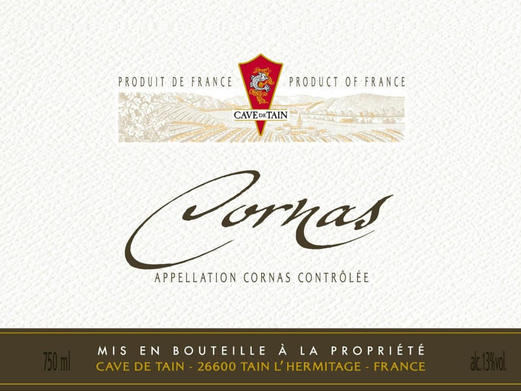Cave de Tain Cornas 2010 Front Label