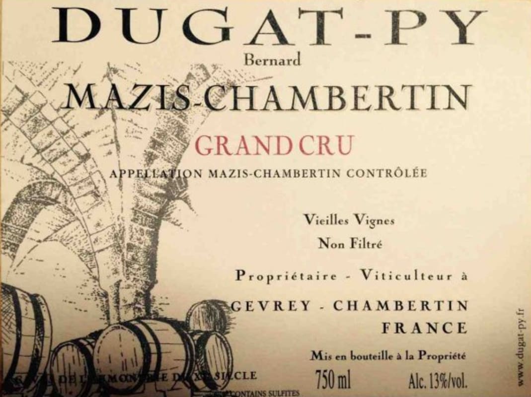 Dugat-Py Mazis-Chambertin Grand Cru 2012 Front Label