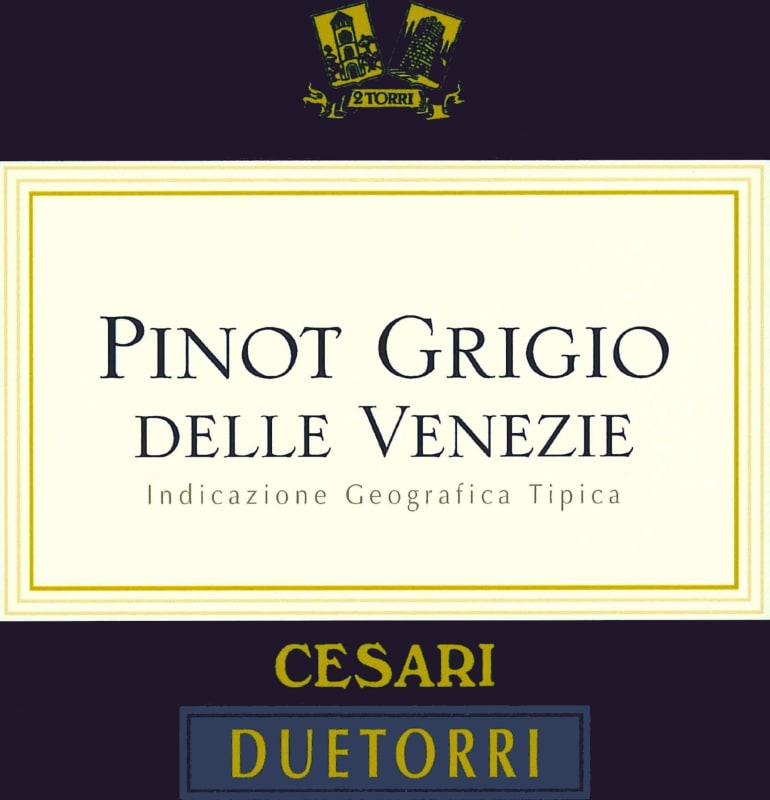 DueTorri Pinot Grigio 2013 Front Label