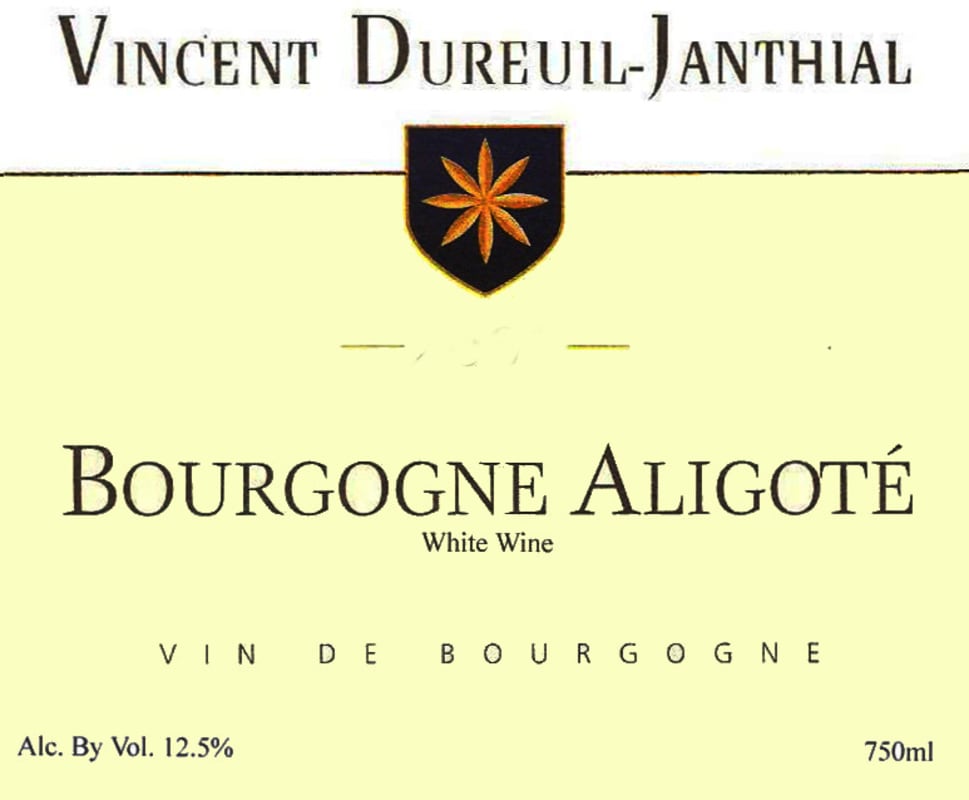 Dureuil-Janthial Bourgogne Aligote 2009 Front Label