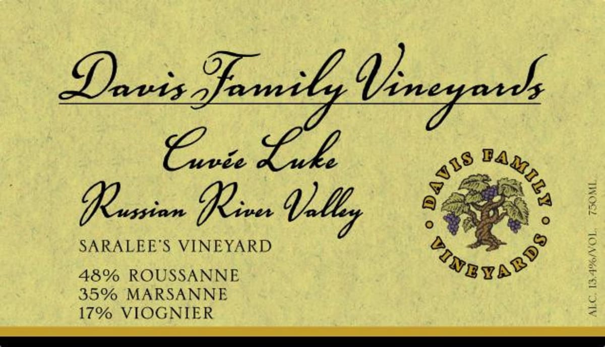 Davis Family Vineyards Saralee's Vineyard Cuvee Luke 2013 Front Label
