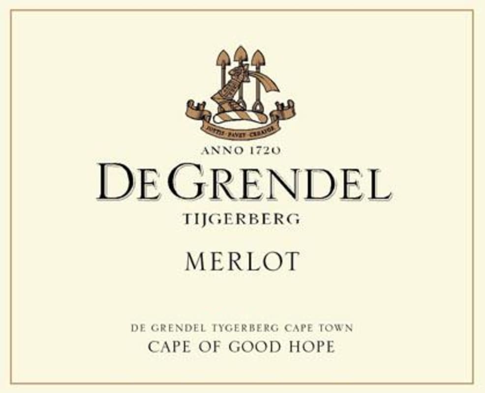 De Grendel Merlot 2013 Front Label