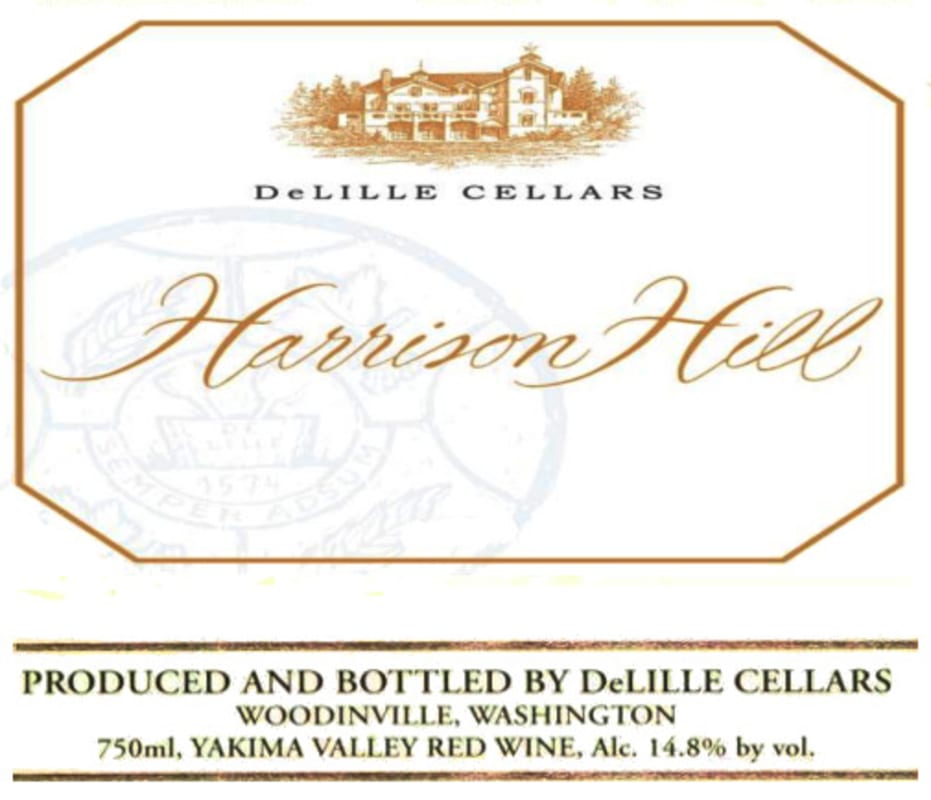 DeLille Harrison Hill Red 2005 Front Label