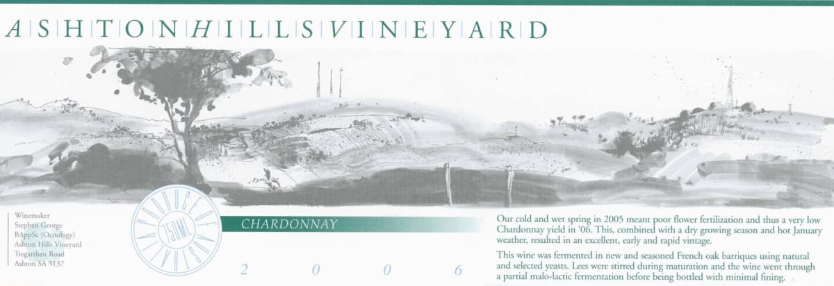 Ashton Hills Chardonnay 2006 Front Label